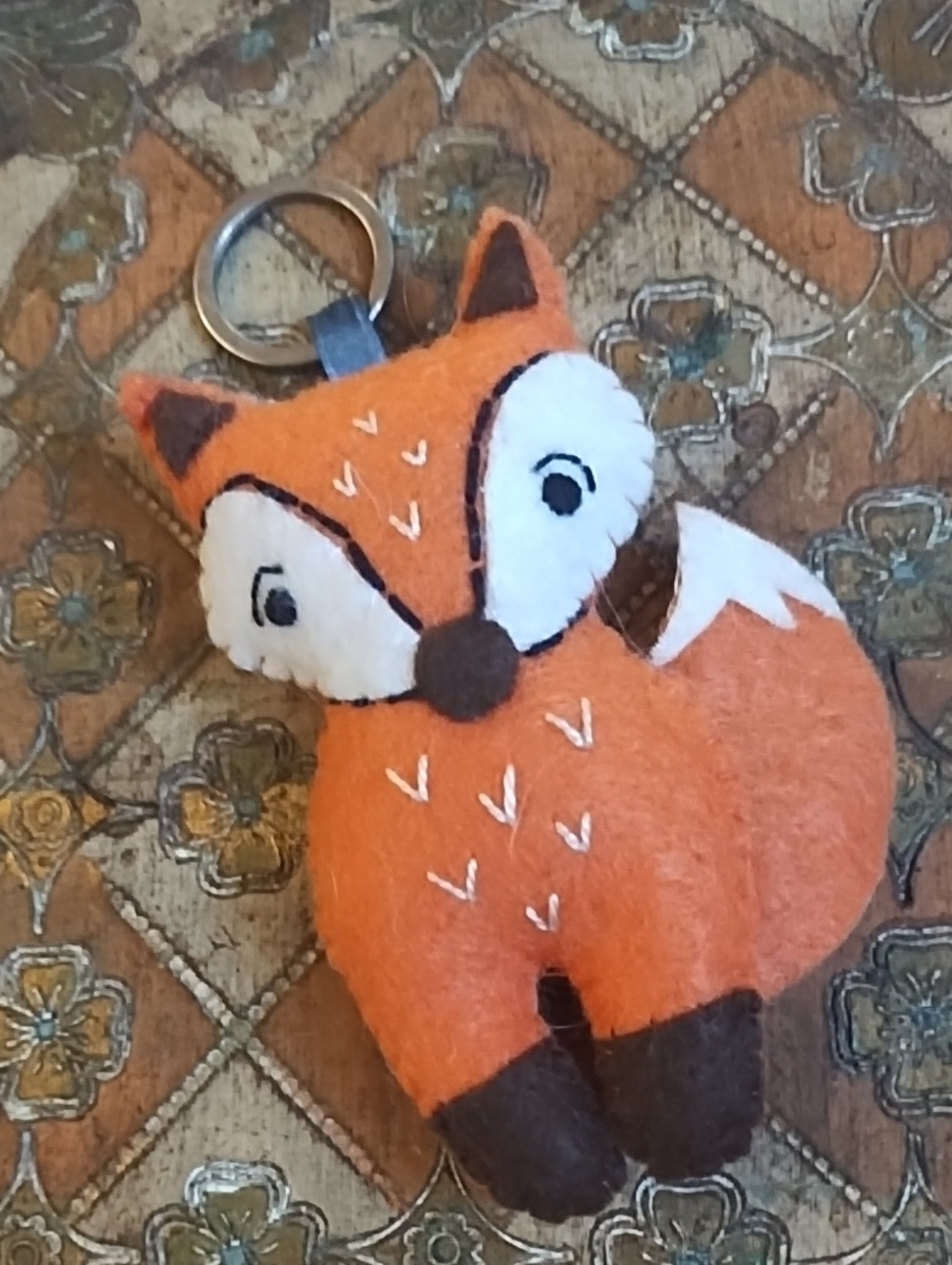 Handmade Plush Orange Fox Keychain Charm